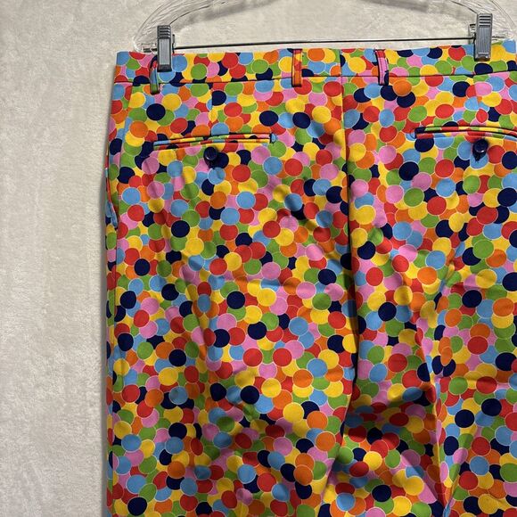 Opposuits Men's Rainbow Confetti Polka Dot Multicolor Flat Front Pants Size 42 - Picture 7 of 13